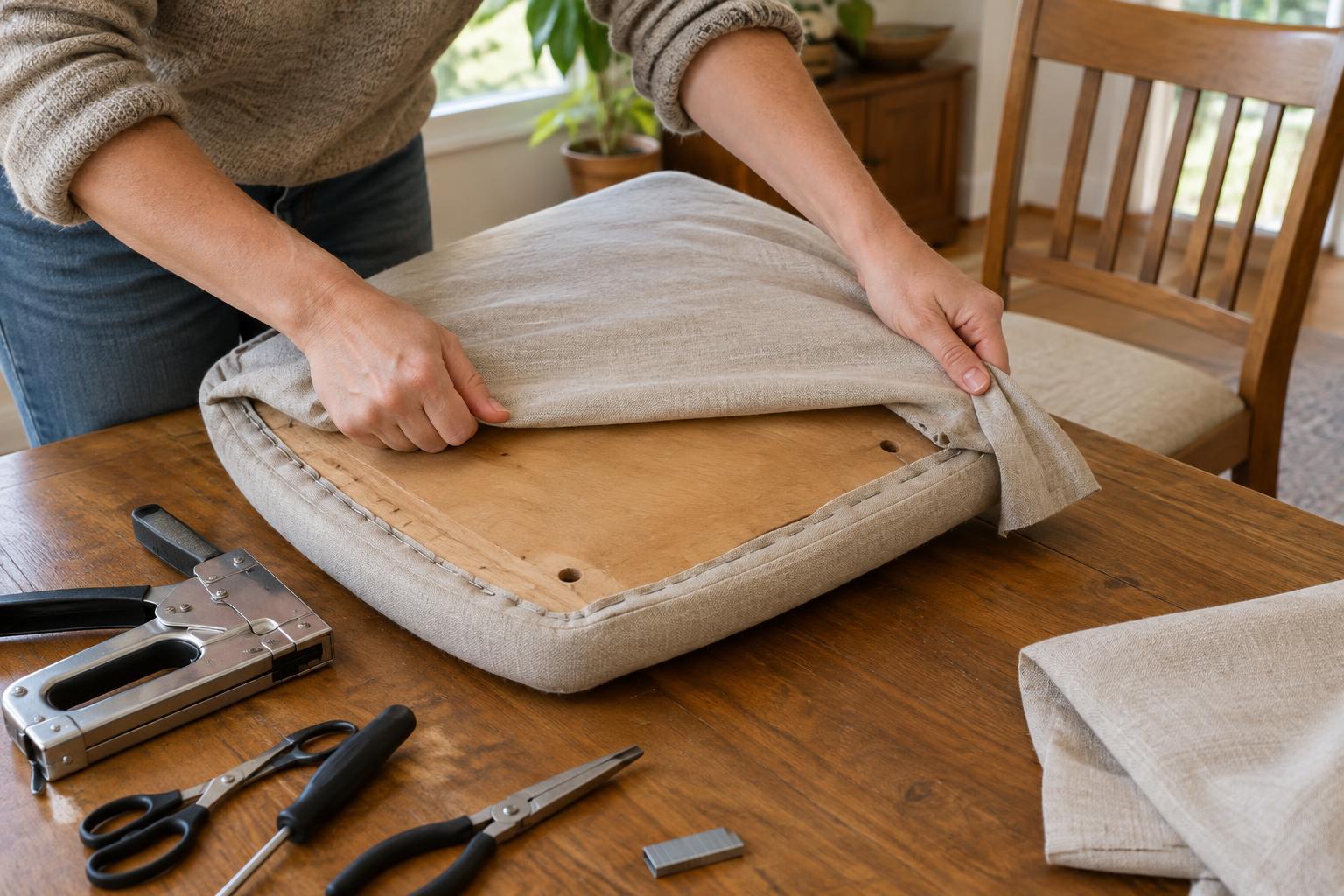 How to Re-Cover a Removable Dining Chair Seat