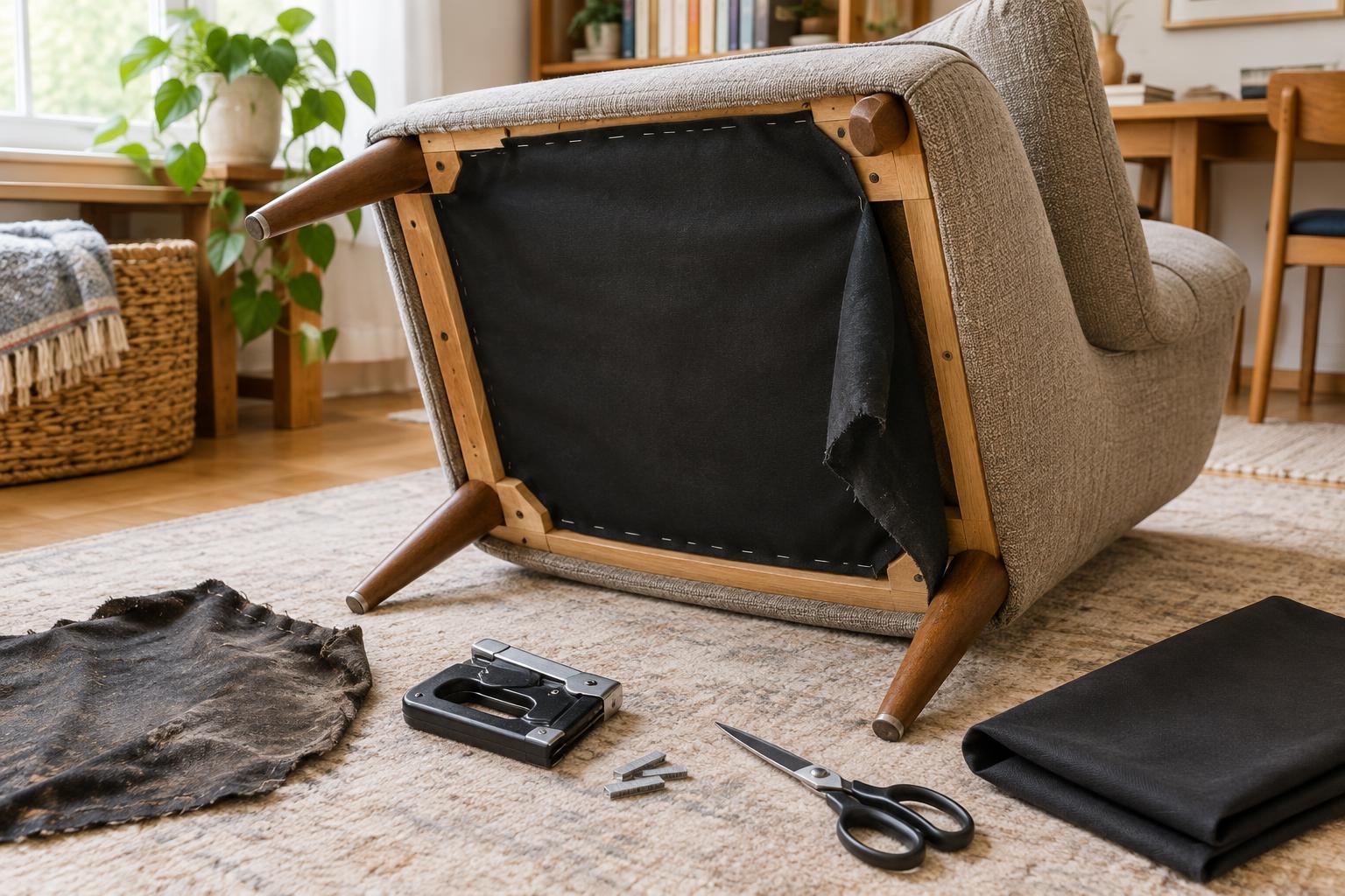 How to Replace a Loose Dust Cover Under an Upholstered Chair